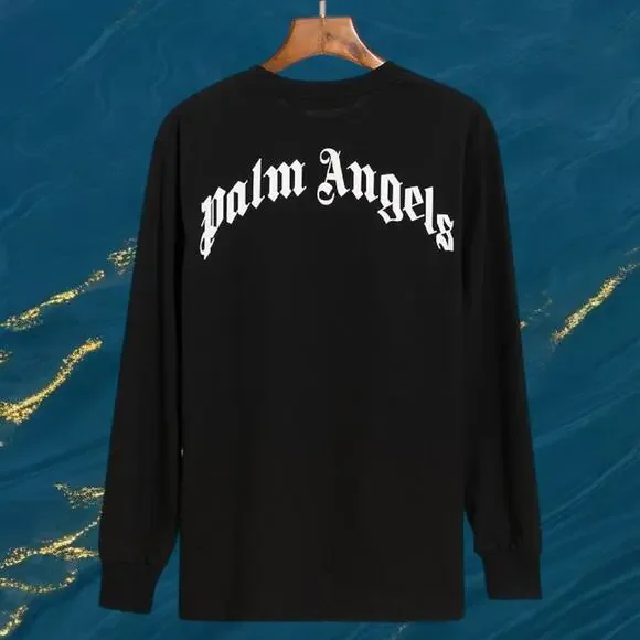 Palm Angels Men's Black Long Sleeve Tees - Long Sleeve